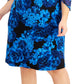 Connected Women's Printed Sheer Sleeve Dress Blue Size 16W