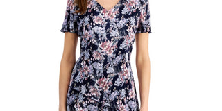 Connected Women's Pleated Printed Tiered Sheath Dress Pink Size 6