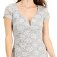 Connected Women's Sequin Embellished Lace Sheath Dress Gray Size 12Petite