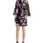Connected Women's Chiffon Sleeve Sheath Dress Purple Size 6 Petite