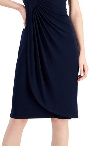 Connected Women's Soutache Bodice Cocktail Dress Blue Size 4