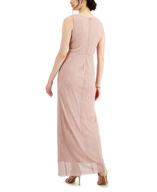 Connected Women's Pleated Twist Front Dress Pink Size 10