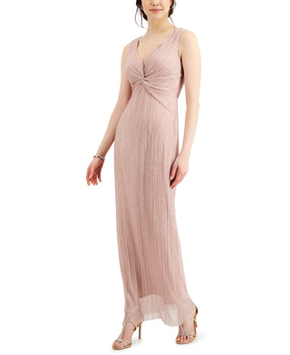 Connected Women's Pleated Twist Front Dress Pink Size 10