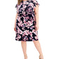 Connected Women's Floral Print Popover Midi Dress Pink Size 24W