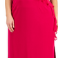 Connected Women's V Neck Ruffle Dress Pink Size 14W