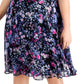 Connected Women's Chiffon Fit & Flare Dress Blue Size 20W