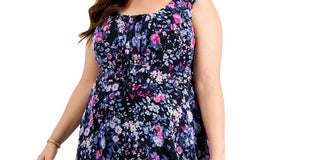 Connected Women's Chiffon Fit & Flare Dress Blue Size 20W