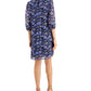 Connected Women's Floral Print A Line Dress Blue Size 6