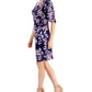 Connected Women's Short Sleeve Tiered Sheath Dress Blue Size 10Petite