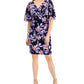 Connected Women's Short Sleeve Tiered Sheath Dress Blue Size 10Petite