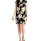 Connected Women's Printed Cap Sleeve Scuba Crepe Dress Pink Size 8Petite