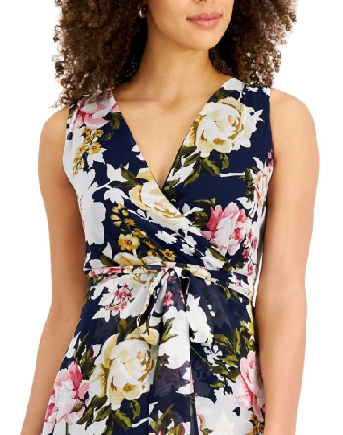 Connected Women's Tiered Chiffon Fit & Flare Dress Blue Size 8Petite