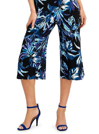 Connected Women's Cold Shoulder Printed Jumpsuit Blue Size 10