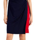 Connected Women's Colorblocked Sheath Dress Red Size 12