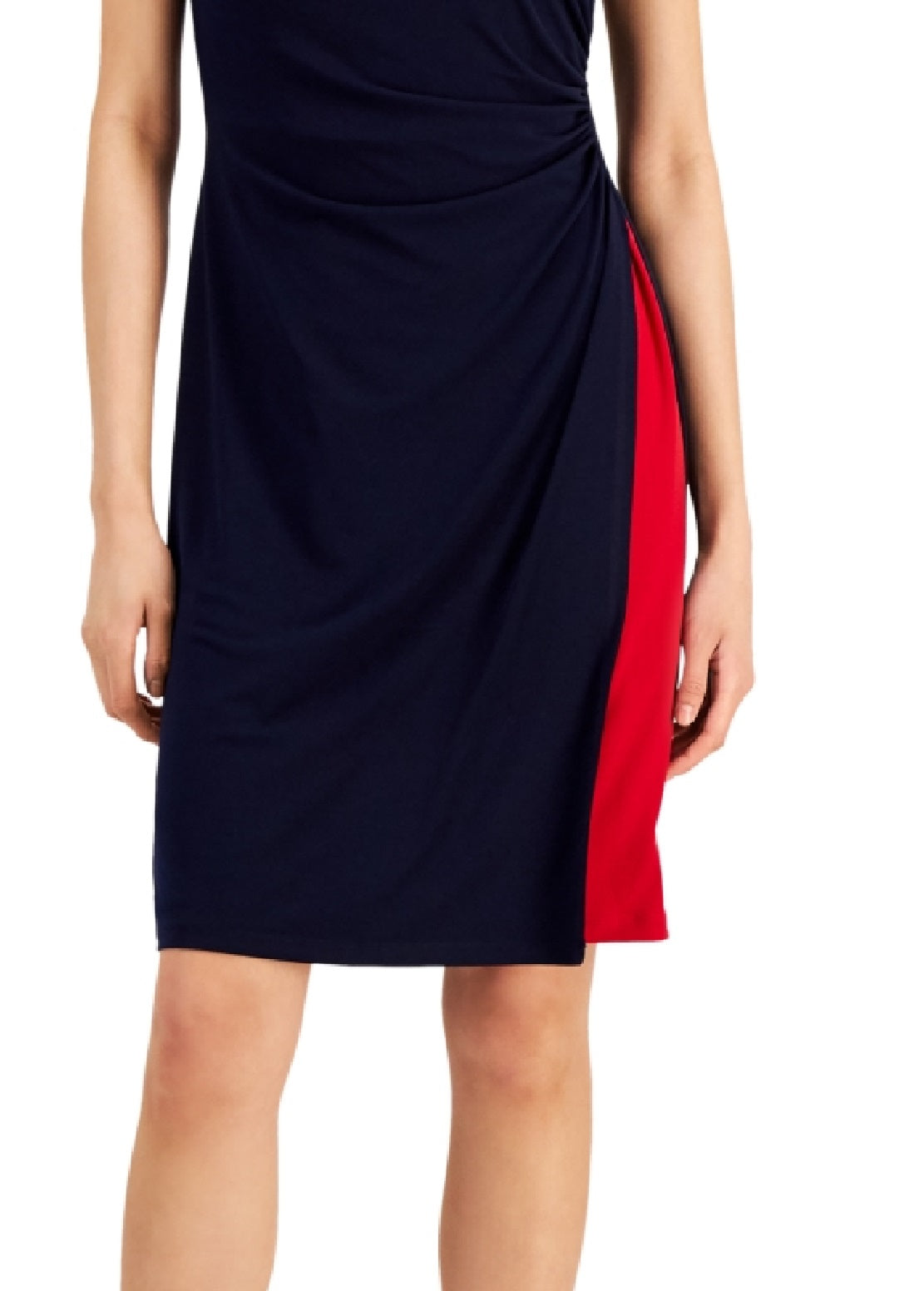 Connected Women's Colorblocked Sheath Dress Red Size 12