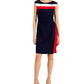 Connected Women's Colorblocked Sheath Dress Red Size 12