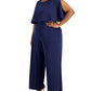 Connected Women's Popover Jumpsuit Blue Size 24W
