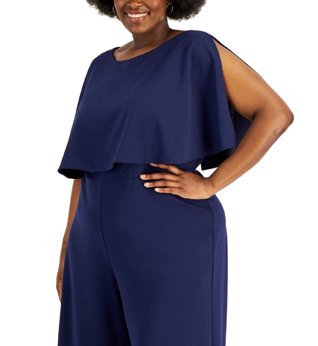 Connected Women's Popover Jumpsuit Blue Size 24W