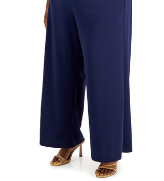 Connected Women's Popover Jumpsuit Blue Size 24W