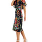 Connected Women's Printed Popover Midi Dress Blue Size 8Petite
