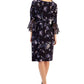 Connected Women's Printed Side Tab Dress Purple Size 4 Petite