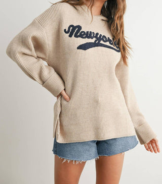 Buttermelon - New York Embroidered Hooded Sweater