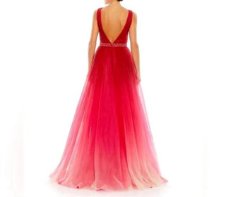 Mac Duggal - Beaded Belt Wrap Over Sleeveless Ballgown