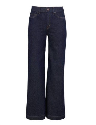 Spanx - Raw Wash Wide Leg Cotton Denim Jeans