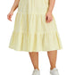 And Now This Women's Cotton Tiered Dress Yellow Size 3X