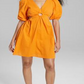 And Now This Women's Keyhole Cotton Mini Dress Orange Size S
