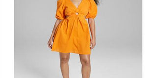 And Now This Women's Keyhole Cotton Mini Dress Orange Size S