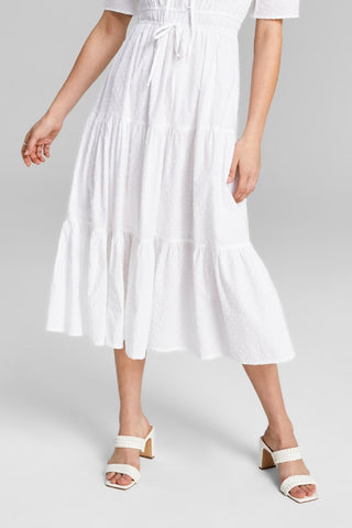 And Now This Women's Clip Dot V Neck Cotton Maxi Dress White Size X-Large