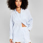 And Now This Women's Cotton Oversized Shirt Blue Size Medium