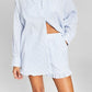 And Now This Women's Cotton Oversized Shirt Blue Size Medium