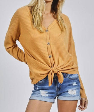 Bibi - Thermal Knit Tie Top