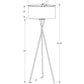 8th Street Black Metal Floor Lamp with Ivory Fabric Shade