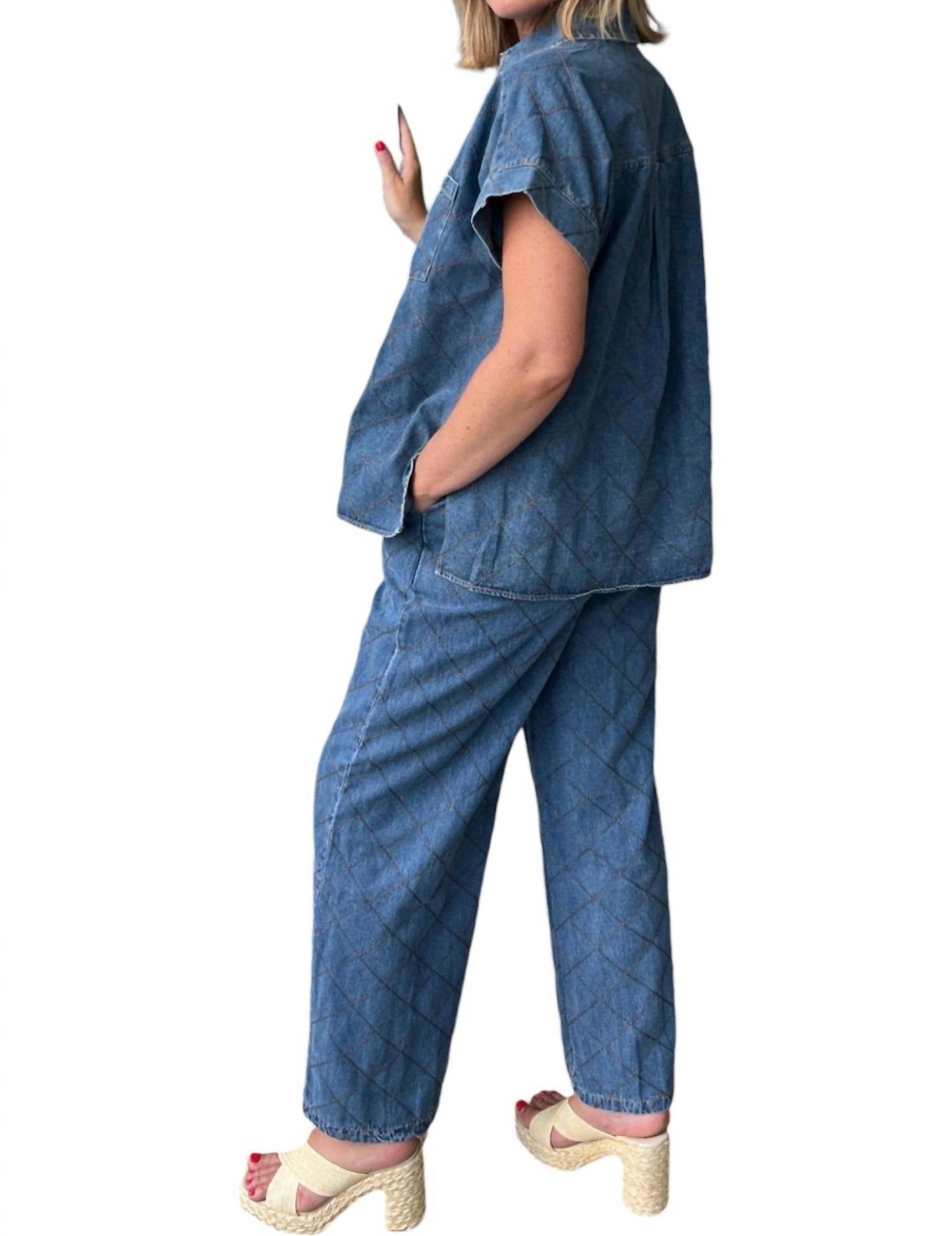 Entro - Elevated Quilted Wide Leg Pants