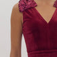 Entro - Velvet Sequin Bow Shoulder Jumpsuit