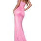 Jovani - Pink Strapless Evening Gown