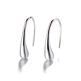 Solid Sterling Silver Waterdrop Hook Earrings