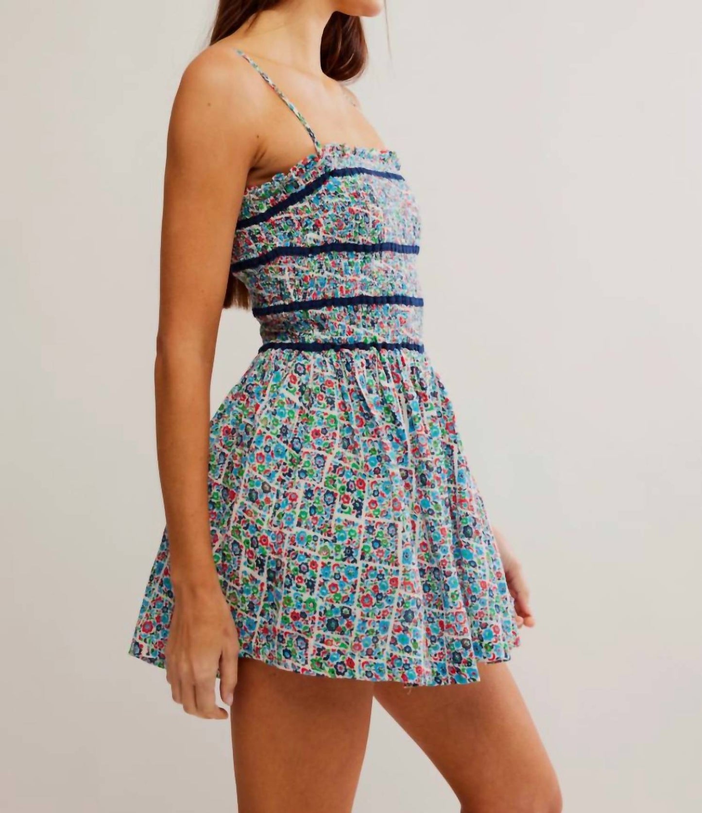 Free People - Bali Checked Out Printed Romper