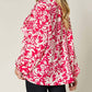 Double Take - Full Size Printed Ruffle Trim Balloon Sleeve Shirt