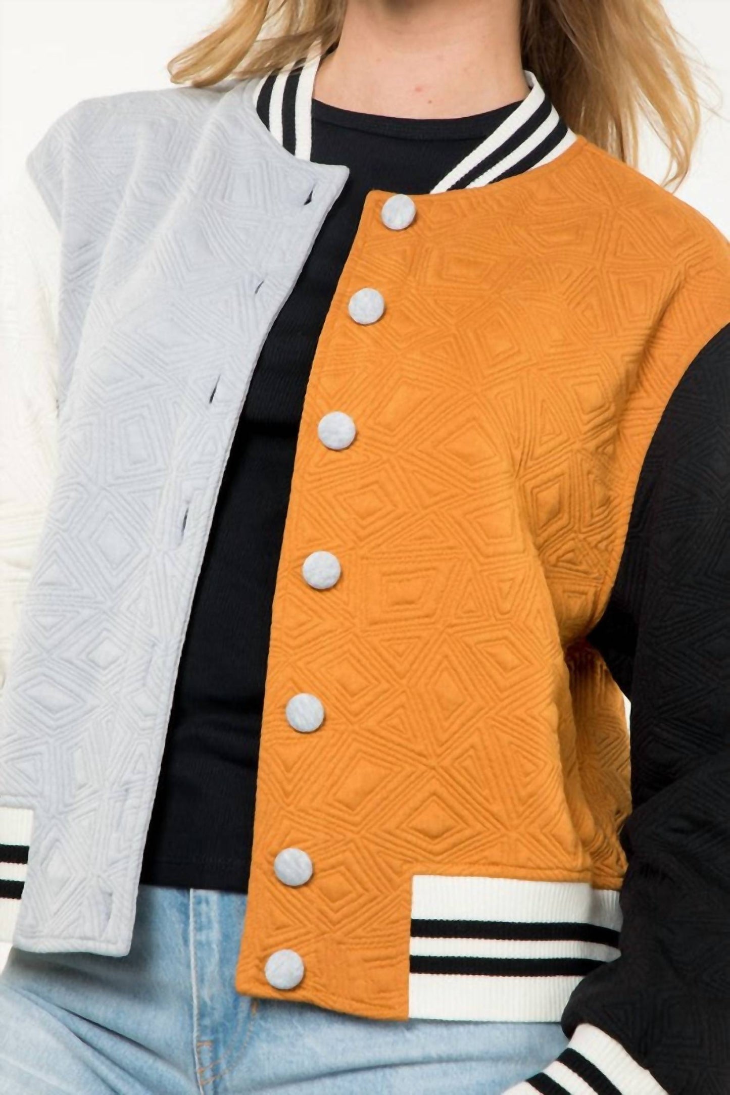 Thml - Colorblock Button Up Jacket