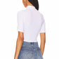 Enza Costa - SILK RIB CROPPED HALF SLEEVE MOCK NECK