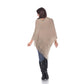 White Mark - Sansa Gold Knit Fringe Poncho
