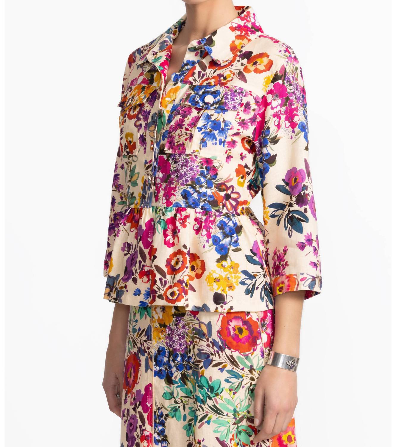 Johnny Was - Evalon Peplam Linen Jacket