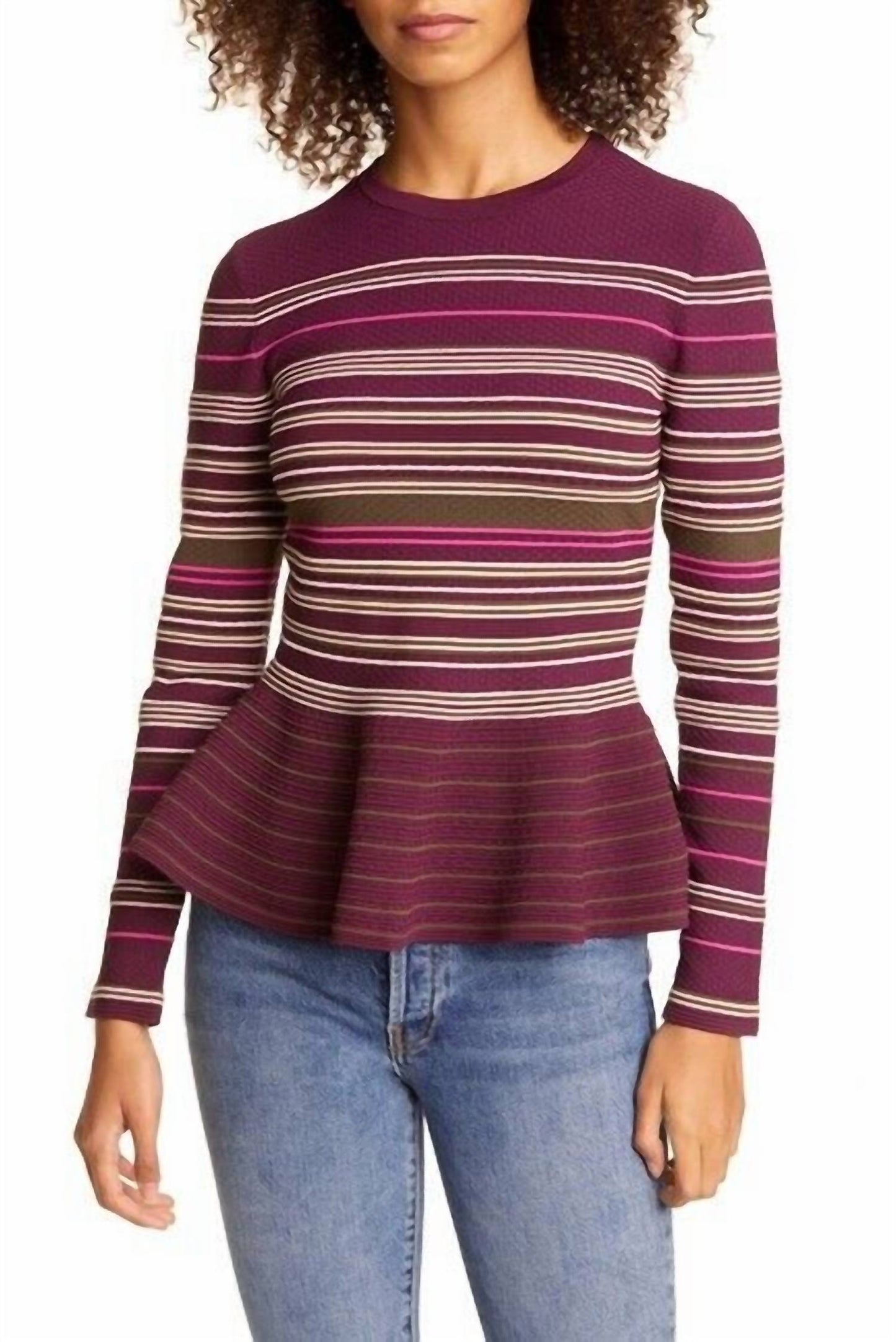 Ted Baker - London Leytina Striped Peplum Sweater