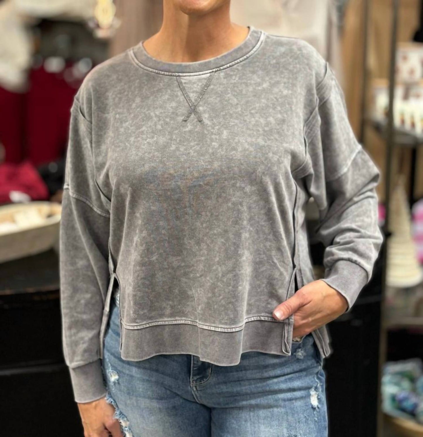 Blu Pepper - Washed Pullover Top
