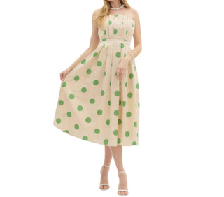 Entro - Polka Dot Strapless Midi Dress