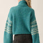 Promesa - Abstract Geometric Turtleneck Loose Fit Sweater